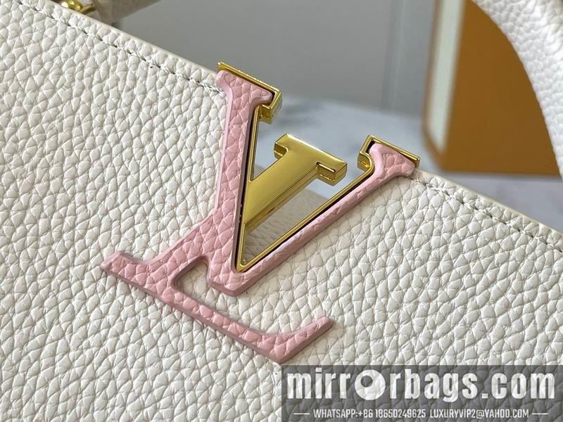 1:1 Louis Vuitton Bags Hatucines M21127珍珠白色编织27x18x9cm ss