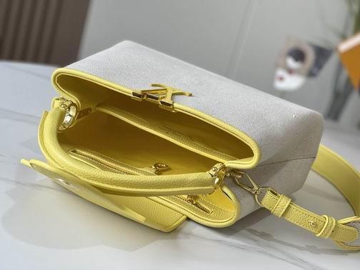 1:1 Louis Vuitton Bags Hatucines M59969麻布配蛋黄金扣31.5x20x11cm cs