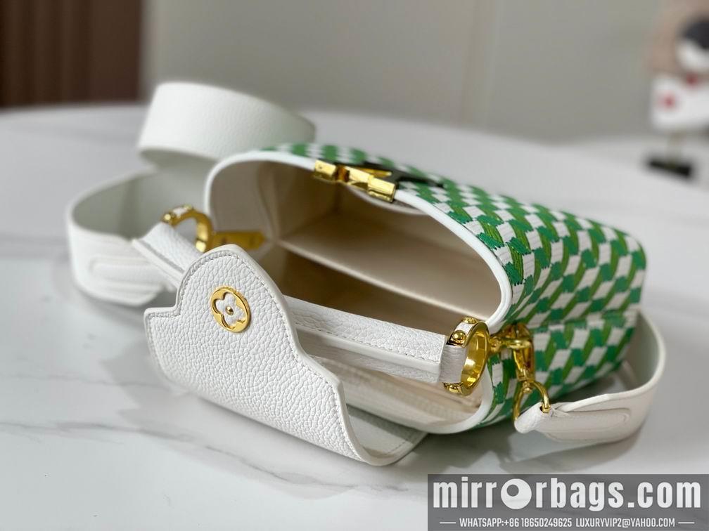 1:1 Louis Vuitton Bags Hatucines M59879白色编织 21x14x8cm cs