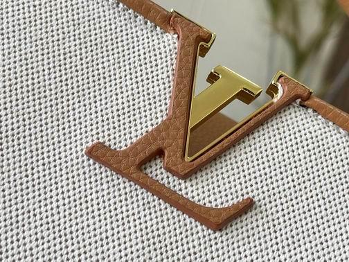 1:1 Louis Vuitton Bags Hatucines M59969麻布配浅土黄金扣31.5x20x11cm cs