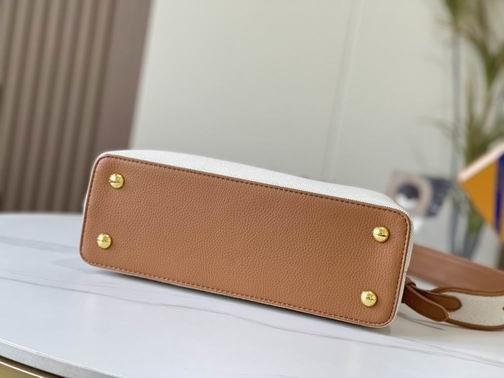 1:1 Louis Vuitton Bags Hatucines M59969麻布配浅土黄金扣31.5x20x11cm cs