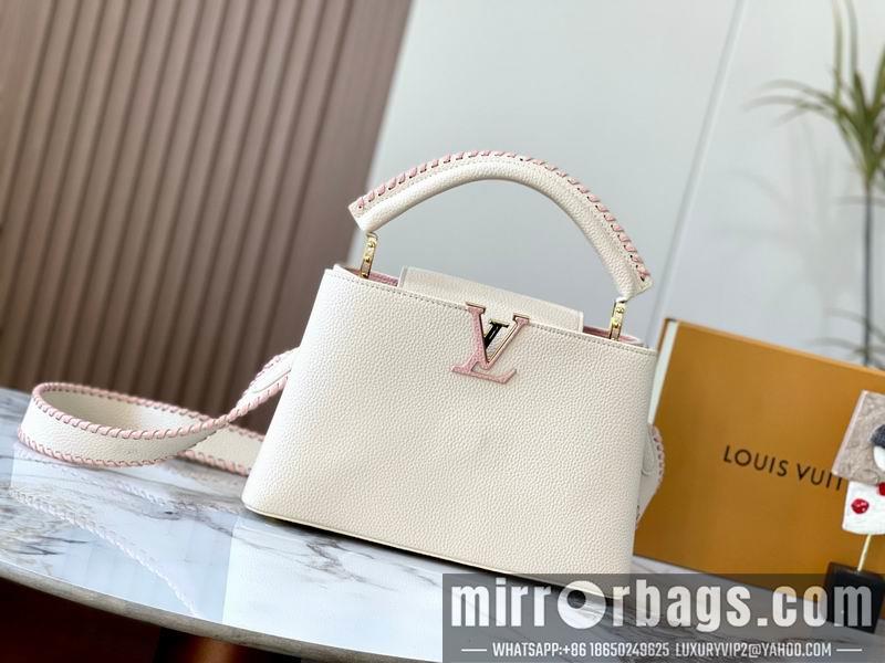 1:1 Louis Vuitton Bags Hatucines M21121珍珠白色编织31.5x20x11cm ss