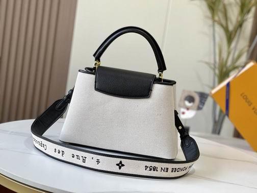 1:1 Louis Vuitton Bags Hatucines M59969麻布配黑 31.5x20x11cm cs