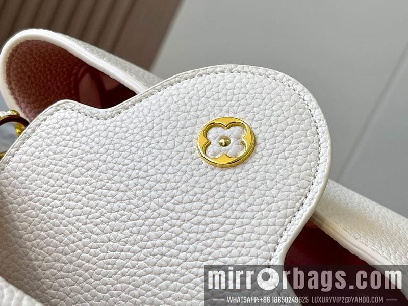 1:1 Louis Vuitton Bags Hatucines M21127珍珠白色编织27x18x9cm ss