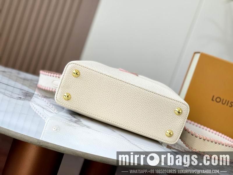 1:1 Louis Vuitton Bags Hatucines M21127珍珠白色编织27x18x9cm ss