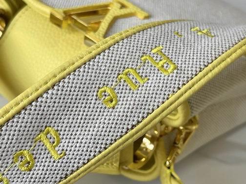 1:1 Louis Vuitton Bags Hatucines M59872麻布配蛋黄金扣21x14x8cm cs