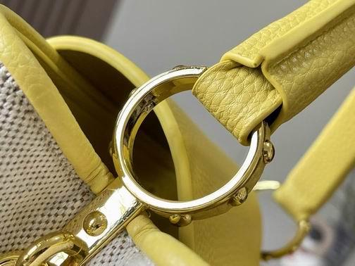 1:1 Louis Vuitton Bags Hatucines M59969麻布配蛋黄金扣31.5x20x11cm cs