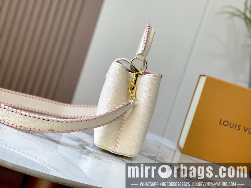 1:1 Louis Vuitton Bags Hatucines M21127珍珠白色编织27x18x9cm ss