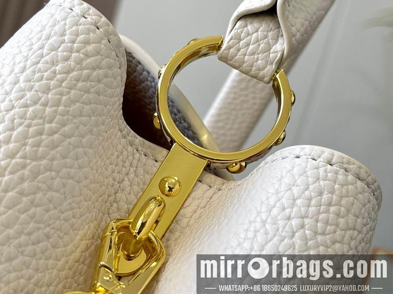 1:1 Louis Vuitton Bags Hatucines M21127珍珠白色编织27x18x9cm ss