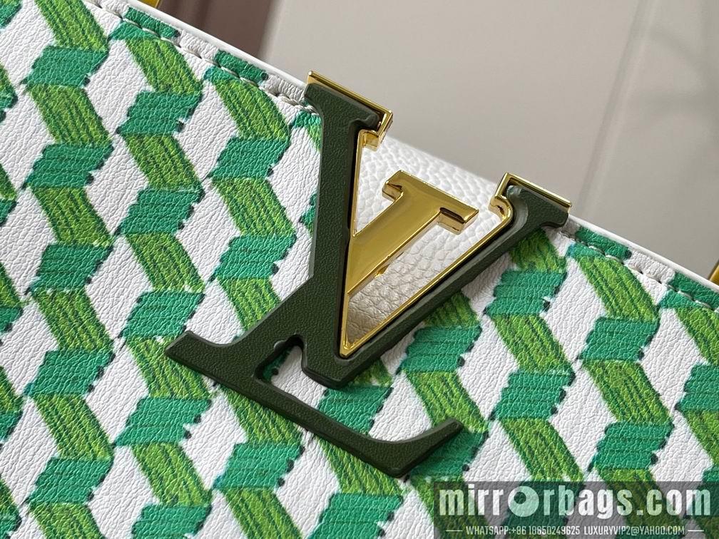 1:1 Louis Vuitton Bags Hatucines M59878白色编织 27x18x9cm cs
