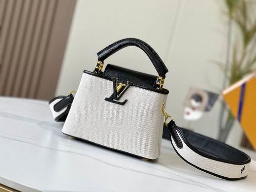1:1 Louis Vuitton Bags Hatucines M59872麻布配黑21x14x8cm cs