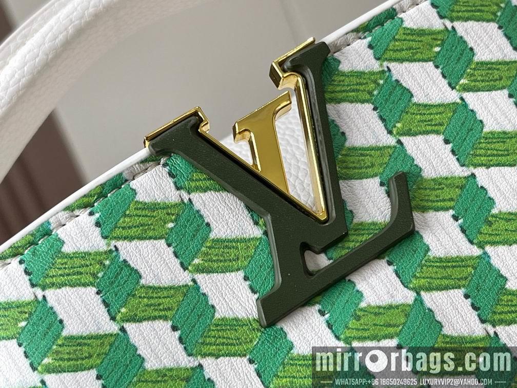 1:1 Louis Vuitton Bags Hatucines M59879白色编织 21x14x8cm cs