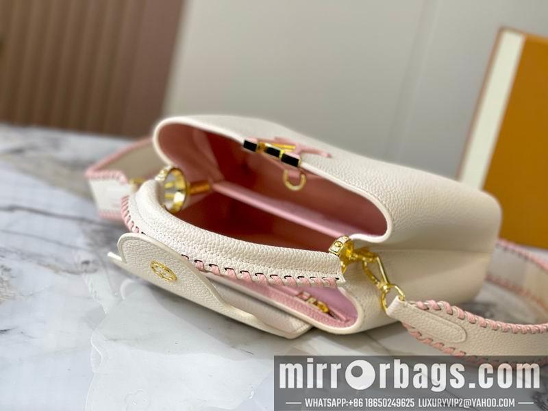 1:1 Louis Vuitton Bags Hatucines M21127珍珠白色编织27x18x9cm ss