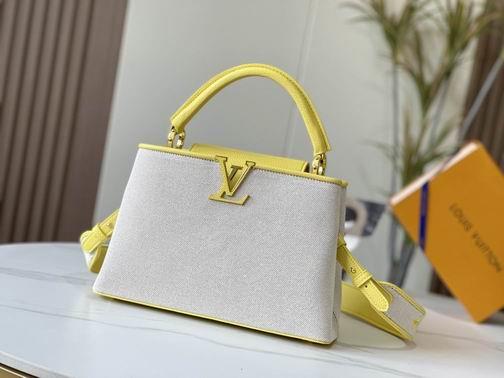 1:1 Louis Vuitton Bags Hatucines M59969麻布配蛋黄金扣31.5x20x11cm cs
