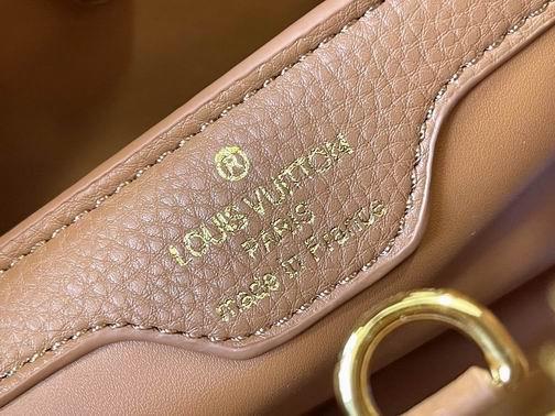 1:1 Louis Vuitton Bags Hatucines M59969麻布配浅土黄金扣31.5x20x11cm cs