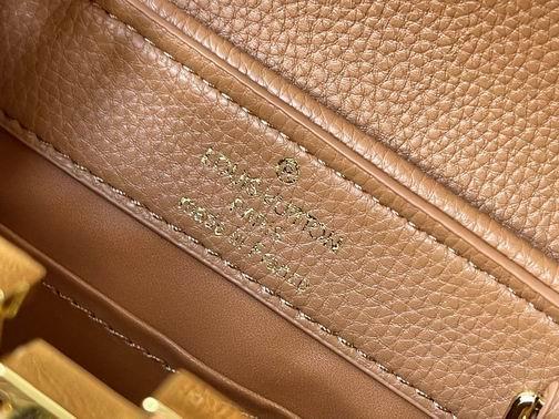 1:1 Louis Vuitton Bags Hatucines M59872麻布配浅土黄金扣21x14x8cm cs
