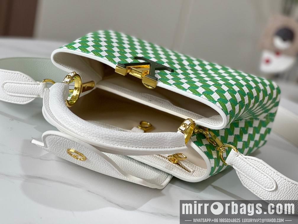 1:1 Louis Vuitton Bags Hatucines M59878白色编织 27x18x9cm cs