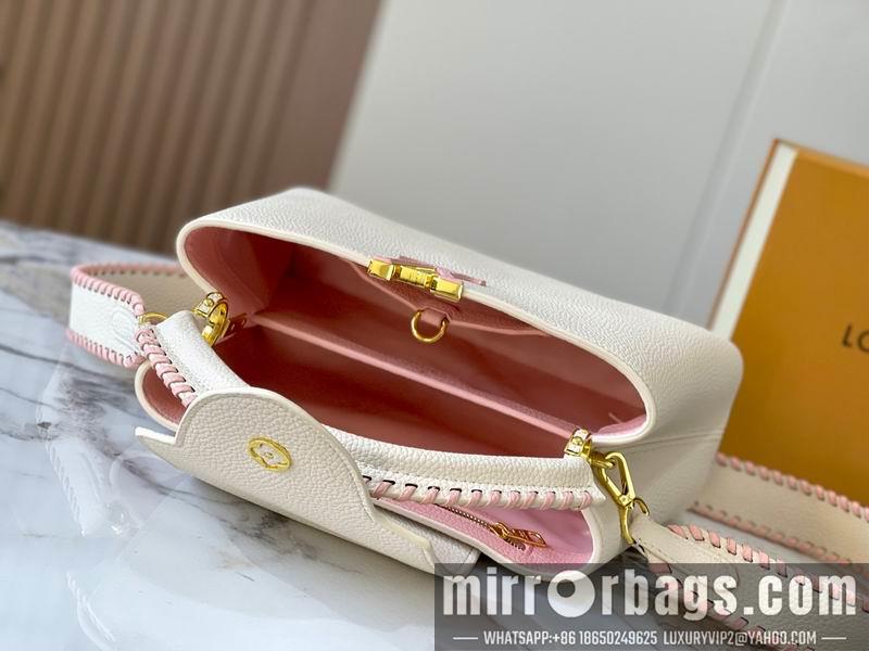 1:1 Louis Vuitton Bags Hatucines M21121珍珠白色编织31.5x20x11cm ss