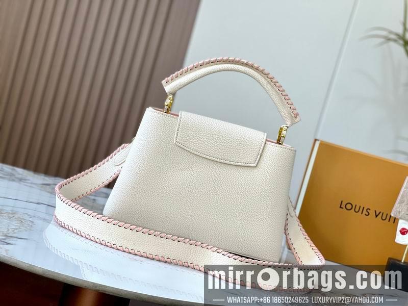 1:1 Louis Vuitton Bags Hatucines M21121珍珠白色编织31.5x20x11cm ss