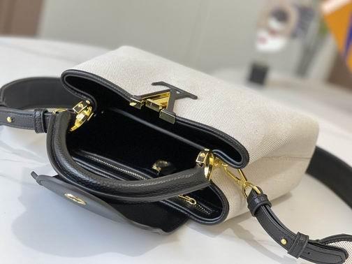 1:1 Louis Vuitton Bags Hatucines M59873 麻布配黑27x21x10cm cs