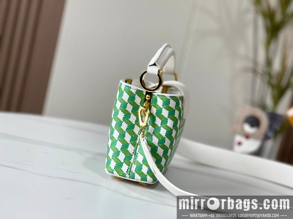1:1 Louis Vuitton Bags Hatucines M59879白色编织 21x14x8cm cs