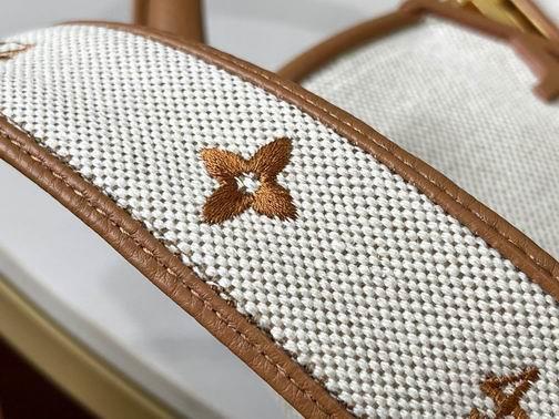 1:1 Louis Vuitton Bags Hatucines M59872麻布配浅土黄金扣21x14x8cm cs
