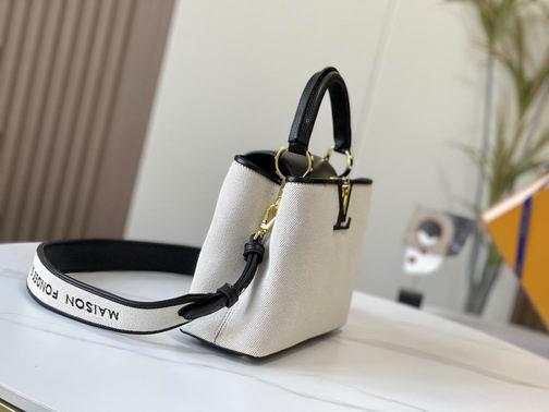 1:1 Louis Vuitton Bags Hatucines M59873 麻布配黑27x21x10cm cs