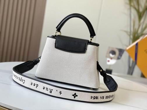 1:1 Louis Vuitton Bags Hatucines M59873 麻布配黑27x21x10cm cs