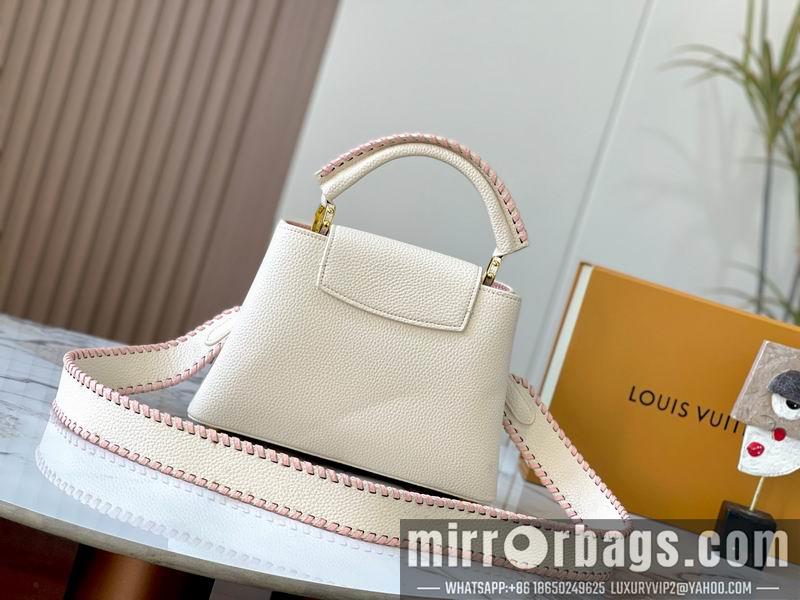 1:1 Louis Vuitton Bags Hatucines M21127珍珠白色编织27x18x9cm ss
