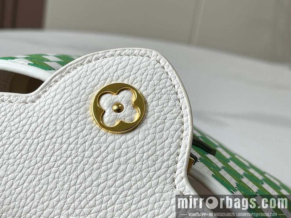 1:1 Louis Vuitton Bags Hatucines M59879白色编织 21x14x8cm cs