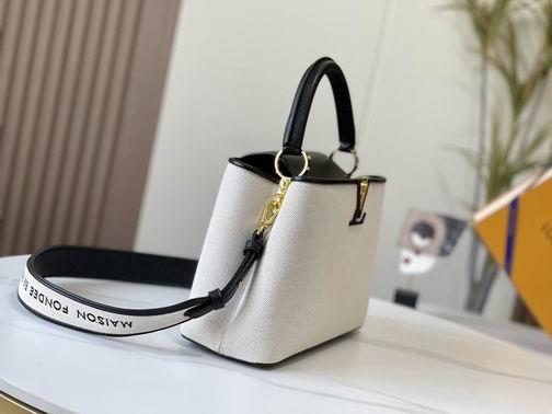 1:1 Louis Vuitton Bags Hatucines M59969麻布配黑 31.5x20x11cm cs