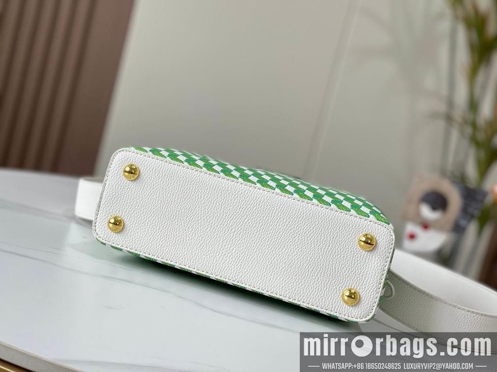 1:1 Louis Vuitton Bags Hatucines M59878白色编织 27x18x9cm cs