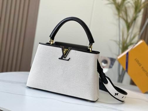 1:1 Louis Vuitton Bags Hatucines M59969麻布配黑 31.5x20x11cm cs