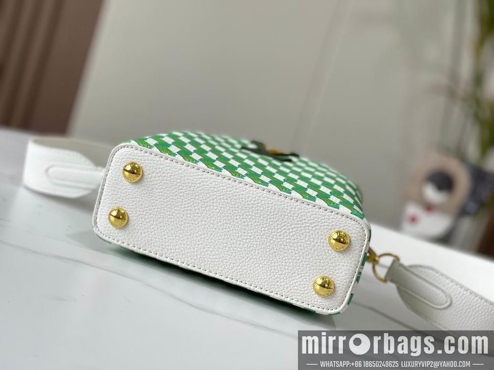 1:1 Louis Vuitton Bags Hatucines M59879白色编织 21x14x8cm cs