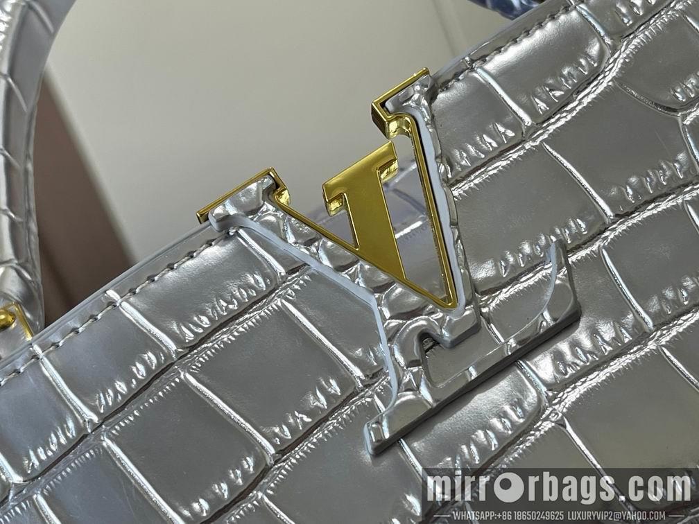1:1 Louis Vuitton Bags N92173复古银色鳄鱼纹27x18x9cm cs