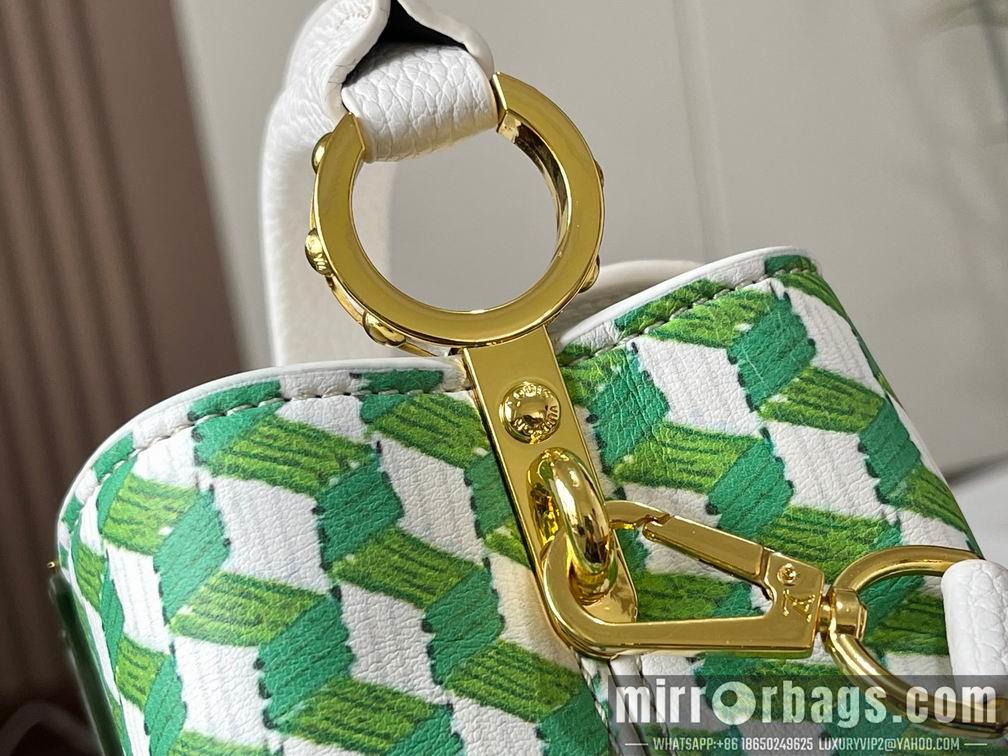 1:1 Louis Vuitton Bags Hatucines M59879白色编织 21x14x8cm cs