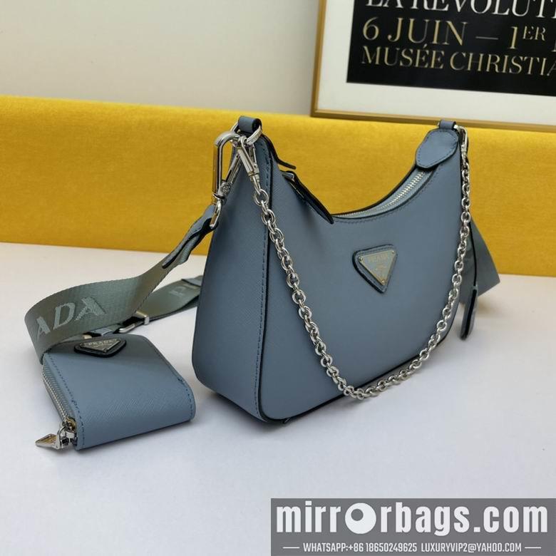 Replica Prada Bags WW1BH204蓝 18X22X6.5