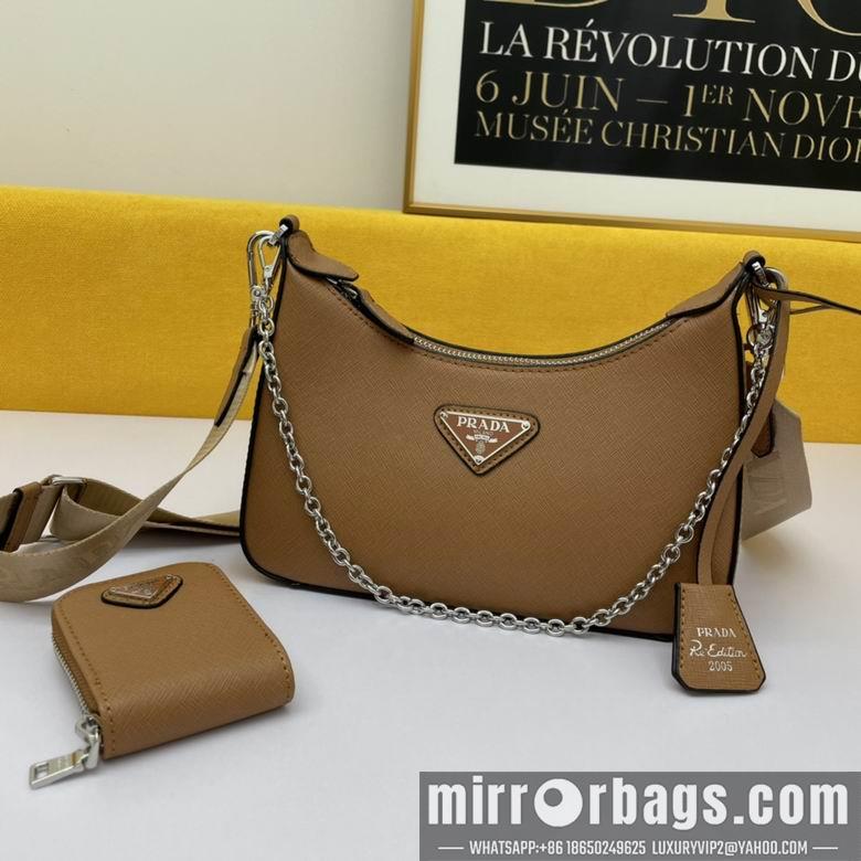 Replica Prada Bags WW1BH204棕 18X22X6.5