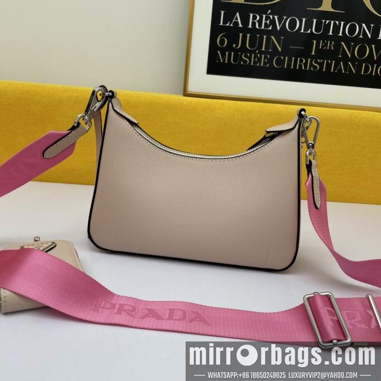 Replica Prada Bags WW1BH204裸粉 18X22X6.5