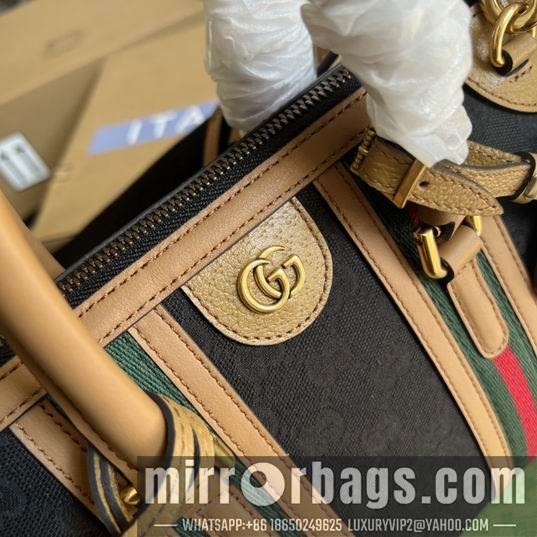 Replica Gucci Bags 1:1 Gucci 715772棕皮-黑帆布27x18x14cm CN