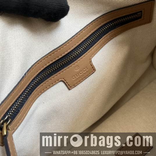 Replica Gucci Bags 1:1 Gucci 715772棕皮-黑帆布27x18x14cm CN