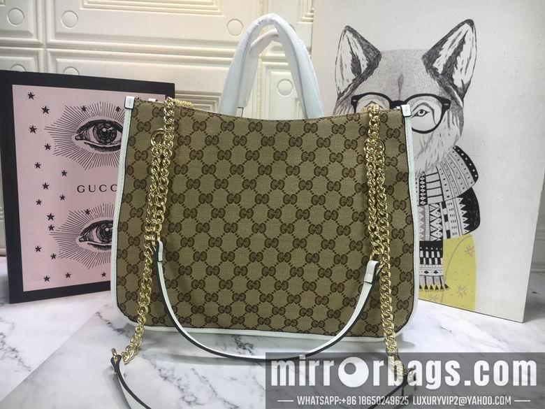 Replica Gucci Bags 1:1 WD621144杏布白皮 35X27X12