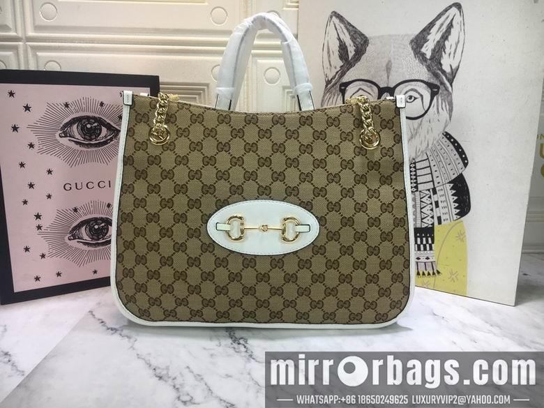 Replica Gucci Bags 1:1 WD621144杏布白皮 35X27X12
