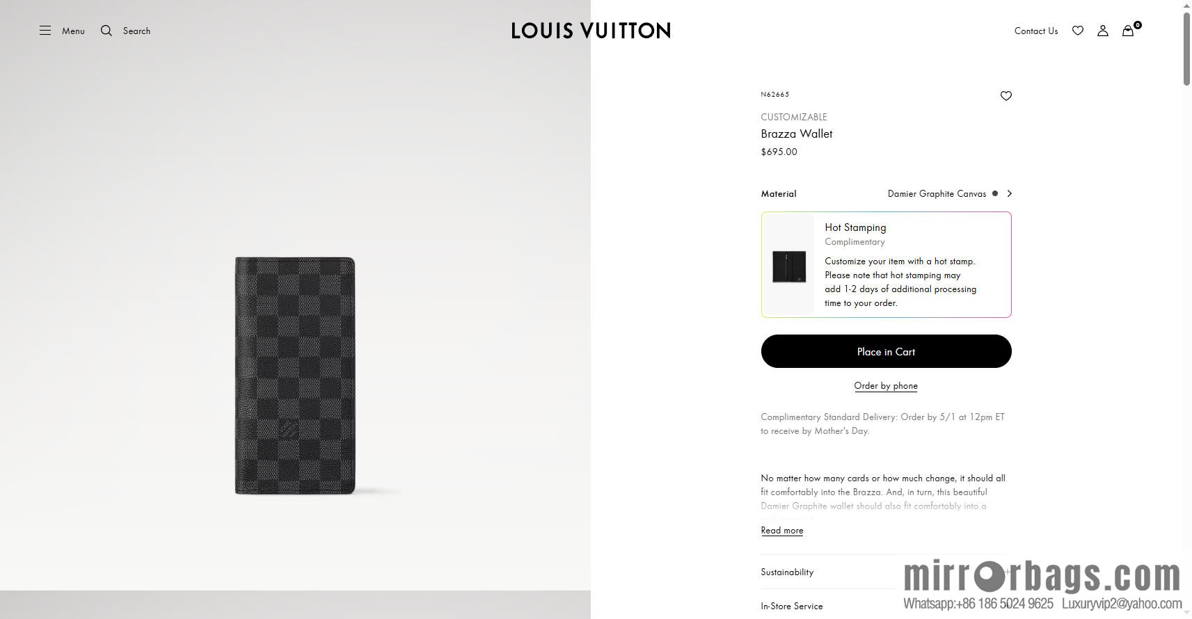 LV Brazza Wallet N62665 [Official Full Chip Version]