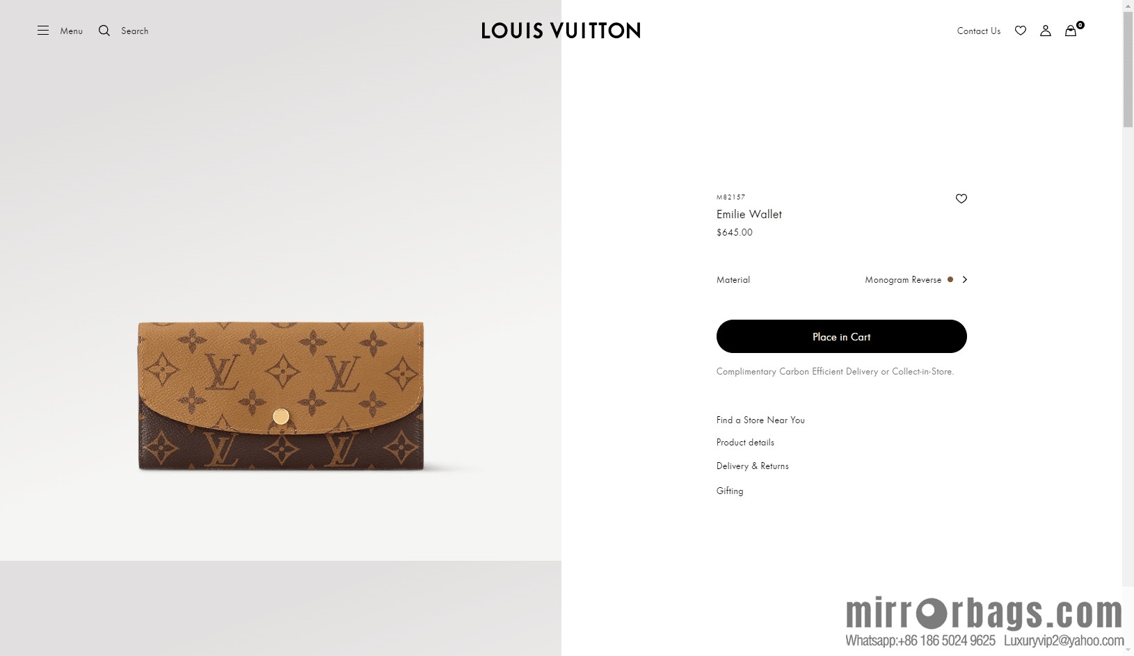 LV Emilie Wallet M82157 [Official Full Chip Version]