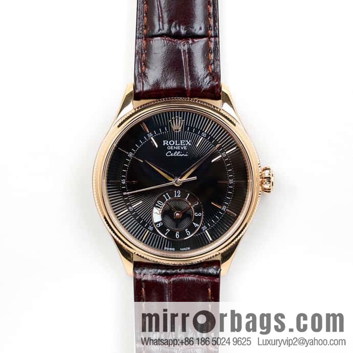 EW Rolex Cellini Log GMT Function Day and Night Function 39 mm Diameter Watch