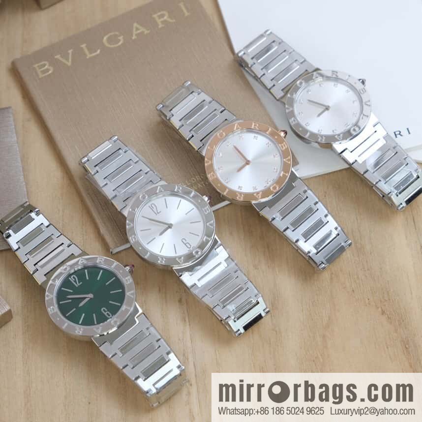 Rose Gold Diamond Bv Bulgari Ladies Quartz Watch