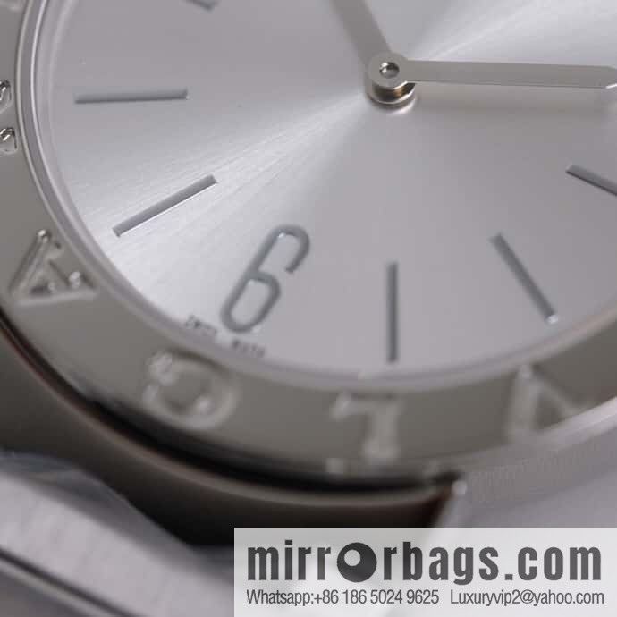 Silver Striped Bv Bulgari Ladies Quartz Watch