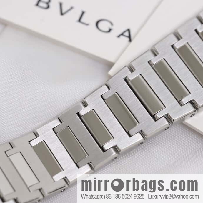 Silver Striped Bv Bulgari Ladies Quartz Watch