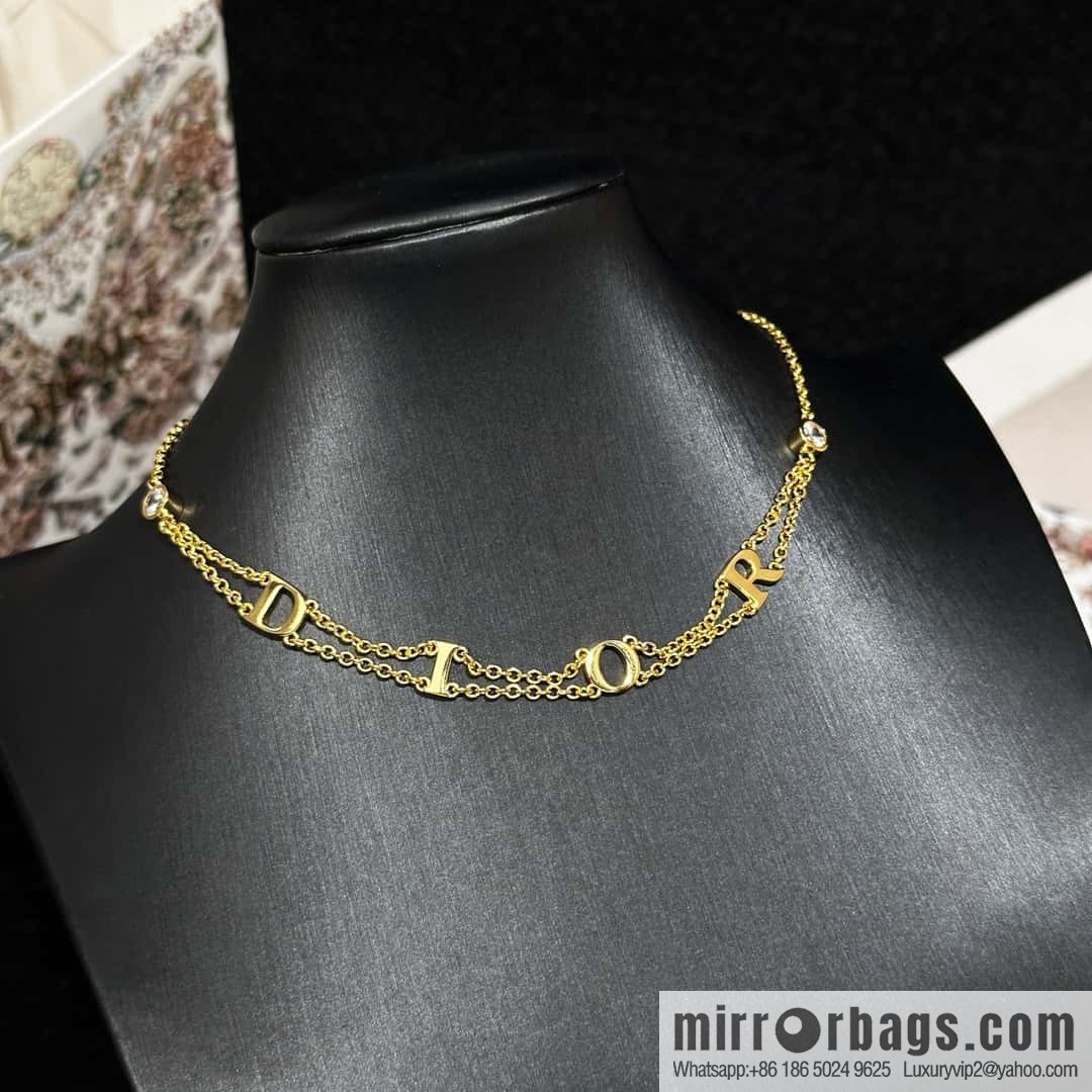 New ☑️ DIOR letter double necklace
